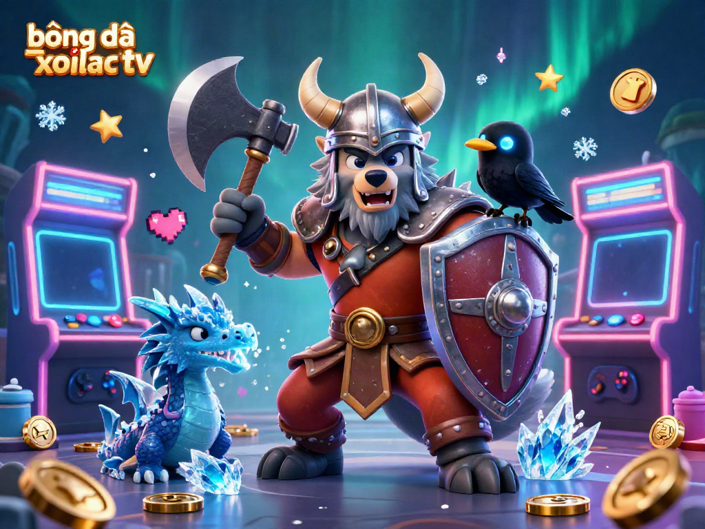 Experience the excitement of bóng đá trực tuyến xoilac tv with this vibrant 3D casino illustration featuring dynamic characters.